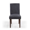 Morton Grey Woven Linen Dining Chair Set of 2 by Lavishway | Dining Chairs-37444