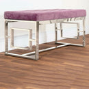 Upholstered Velvet Blush Seat Bench by Lavishway | Benches & Storage Benches-41603