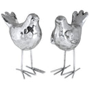 Set of Two Resin Birds in Silver Finish by Lavishway | Ornaments & Decoration-39766