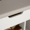 Wooden Grey Shoe Storage Cabinet With Seating by Lavishway | Shoe Cabinets-39032