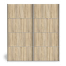 Verona Oak Finish Sliding Wardrobe by Lavishway | Wardrobe-33434