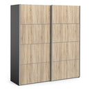 Verona Oak Finish Sliding Wardrobe by Lavishway | Wardrobe-33435
