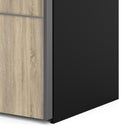 Verona Oak Finish Sliding Wardrobe by Lavishway | Wardrobe-33439