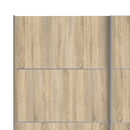Verona Oak Finish Sliding Wardrobe by Lavishway | Wardrobe-33447