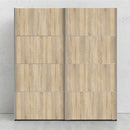 Verona Oak Finish Sliding Wardrobe by Lavishway | Wardrobe-33433
