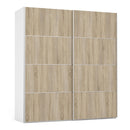 Verona Oak Finish Sliding Wardrobe by Lavishway | Wardrobe-33454