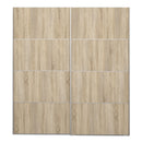 Verona Oak Finish Sliding Wardrobe by Lavishway | Wardrobe-33457