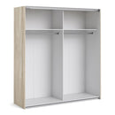 Verona Oak Finish Sliding Wardrobe by Lavishway | Wardrobe-33423