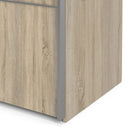 Verona Oak Finish Sliding Wardrobe by Lavishway | Wardrobe-33427