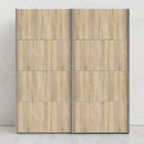 Verona Oak Finish Sliding Wardrobe by Lavishway | Wardrobe-33416