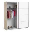Verona Oak Finish Sliding Wardrobe by Lavishway | Wardrobe-33474