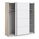 Verona Oak Finish Sliding Wardrobe by Lavishway | Wardrobe-33471