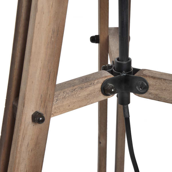 Large Wooden Brown Tripod Lamp by Lavishway | Floor Lamps-39742