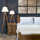 Large Wooden Brown Tripod Lamp by Lavishway | Floor Lamps-39740