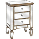 Belfry 3 Drawers Mirrored Bedside Table by Lavishway | Bedside Tables-26764