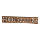 Wooden Board Six Nickel Hooks Wall Hanger by Lavishway | Hall Trees-34754