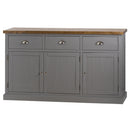 Byland Dark Grey 3 Drawer 3 Door Sideboard by Lavishway | Sideboards-40030