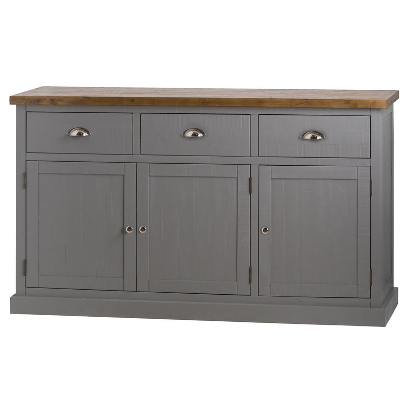 Byland Dark Grey 3 Drawer 3 Door Sideboard by Lavishway | Sideboards-40030