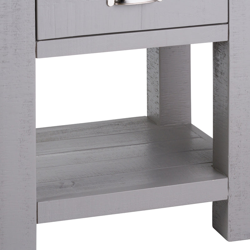Byland 1 Drawer 1 Shelf Side Table In Grey by Lavishway | Side Tables-40029