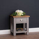 Byland 1 Drawer 1 Shelf Side Table In Grey by Lavishway | Side Tables-40026