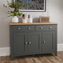 Grantham Oak Top 3 Doors Sideboard in Grey by Lavishway | Sideboards-33907