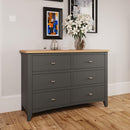 Grantham Oak Top 6 Drawers Chest by Lavishway | Chest Of Drawers-33897