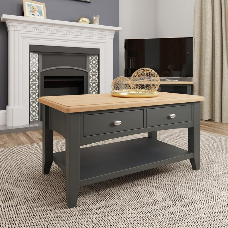 Grantham Oak Top Large Coffee Table by Lavishway | Coffee Tables-33985