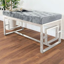 Upholstered Velvet Blush Seat Bench by Lavishway | Benches & Storage Benches-41607