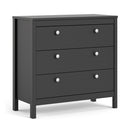 Madrid Matt Black 3 Chest Of Drawers by Lavishway | Chest Of Drawers-29939