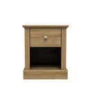 Devon Oak Finish Single Drawer Lamp Table by Lavishway | Side Tables-35131