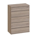 Nova Truffle Oak Finish 5 Drawers Chest by Lavishway | Chest Of Drawers-30114