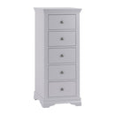 Swallow Grey 5 Drawers Narrow Chest by Lavishway | Chest Of Drawers-31553