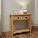 Oregon Oak 2 Drawers Console Table by Lavishway | Hallway Console Table-31741