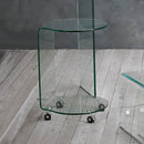 Azurro Clear Glass Curved Edges Lamp Table by Lavishway | Side Tables-30764