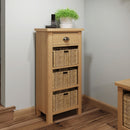 Oregon Oak 3 Baskets Brass Effect Cabinet by Lavishway | Hallway Cabinets-31787