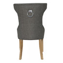 Winged Dark Grey Fabric Dining Chair Set of 2 by Lavishway | Dining Chairs-36182