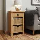 Oregon Oak 2 Baskets Unit Side Table by Lavishway | Hallway Cabinets-31796