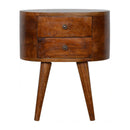 Williston 2 Drawers Rounded Bedside Table by Lavishway | Bedside Tables-21548