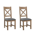 Heirloom Oak Wooden Dining Chair Set of 2 by Lavishway | Dining Chairs-32434