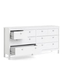 Madrid White Wooden 8 Drawers Double Dresser by Lavishway | Sideboards-29514