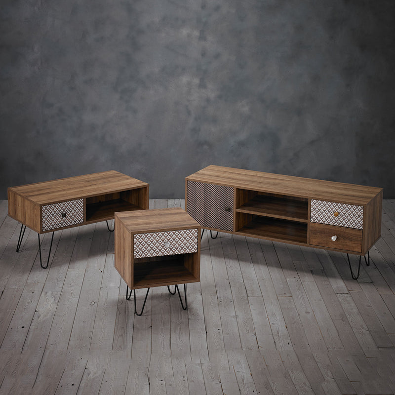 Casablanca 1 Drawer Lamp Table by Lavishway | Side Tables-35460