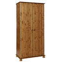 Copenhagen Solid Pine 2 Doors Wardrobe by Lavishway | Wardrobe-30182