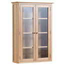 Nordic Oak Small 2 Glazed Doors Dresser Top by Lavishway | Display Cabinets-32214