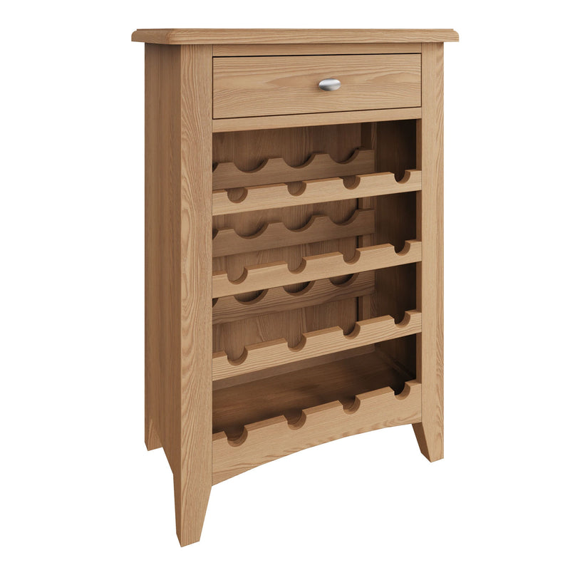 Guildford Solid Oak Wine Cabinet by Lavishway | Wine Racks-31901