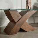 Oval "X"  Wood Glass Coffee Table by Lavishway | Coffee Tables-41559