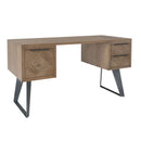 Hamsterley Weave Parquet Finish Computer Desk by Lavishway | Oak Wood Desks-35859