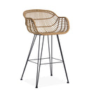 Rafferty Poly Woven Rattan Bar Stool in Pair by Lavishway | Bar Stools-30901
