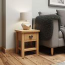 Oregon Oak 1 Drawer Lamp Table by Lavishway | Side Tables-31717