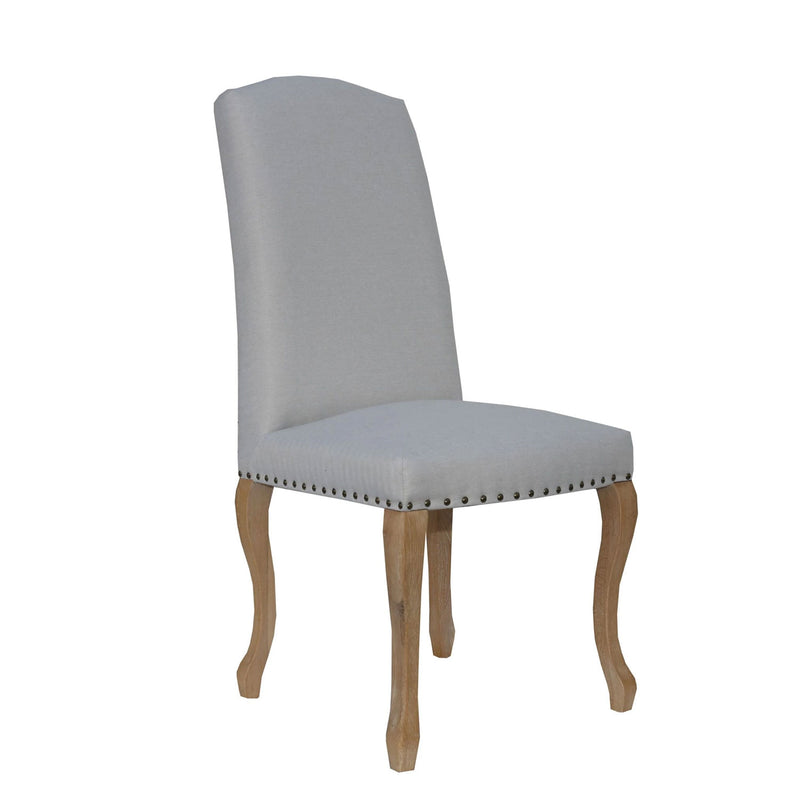 Luxury Natural Fabric Dining Chair Set of 2 by Lavishway | Dining Chairs-31115