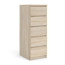 Naia Oak Finish Narrow 5 Drawers Chest by Lavishway | Chest Of Drawers-29888